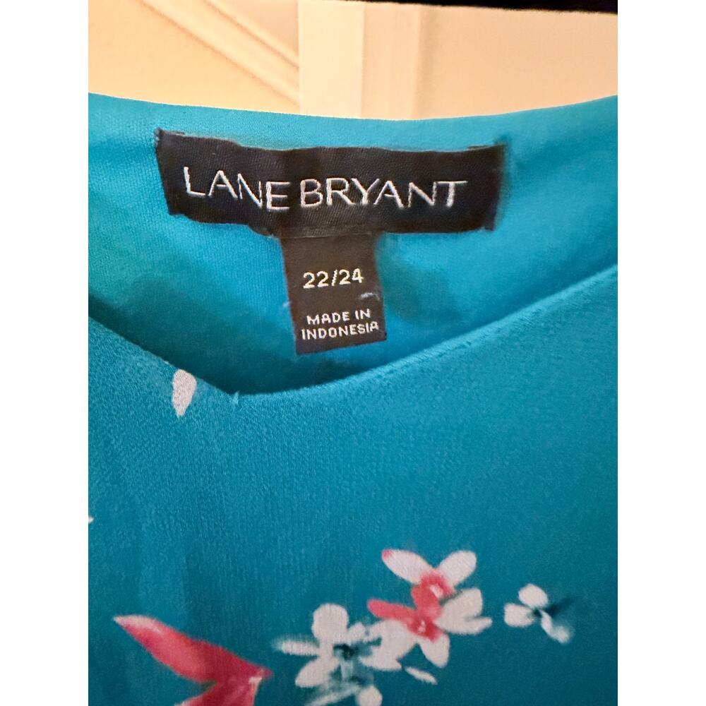 Lane Bryant Blue Floral Long sleeve Blouse Size 22/24 - Picture 3 of 3